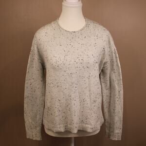 DKNY JEANS Woman's Cream & Black Speckled Crewneck Sweater sz. S